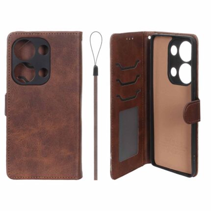کیف موبایل مگنتی درجه یک داخل خز MNC Plus مدل Xiaomi Redmi Note 14S / Note 13 Pro 4G / Poco M6 Pro 4G - قهوه ای