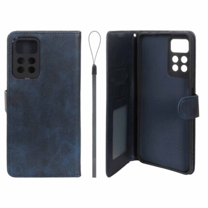 کیف موبایل مگنتی درجه یک داخل خز MNC Plus مدل Xiaomi Redmi Note 11 Pro Plus - سرمه ای