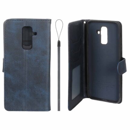 کیف موبایل مگنتی درجه یک داخل خز MNC Plus مدل Samsung Galaxy A6 Plus - سرمه ای