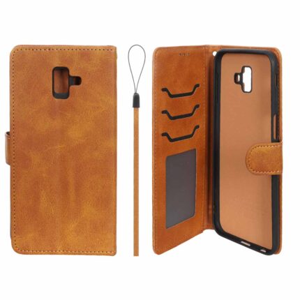 کیف موبایل مگنتی درجه یک داخل خز MNC Plus مدل Samsung Galaxy J6 Plus / J610 - عسلی