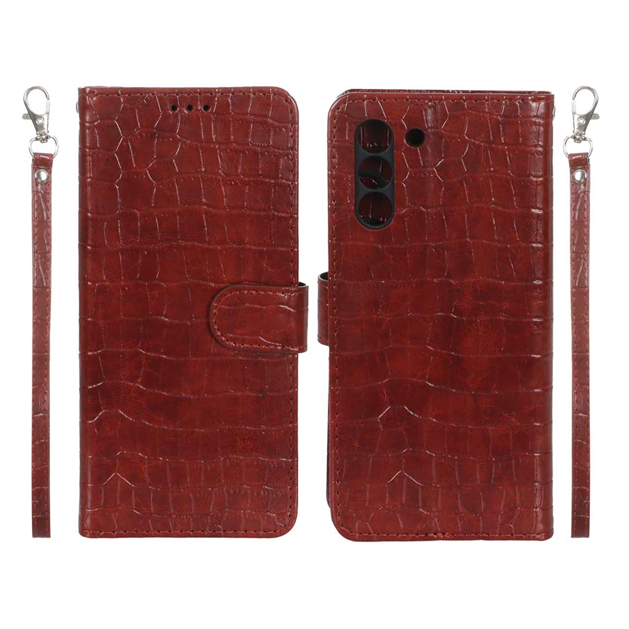 1585562 کیف موبایل مگنتی کروکو MNC مدل Samsung Galaxy S21 FE - زرشکی - تصویر 1