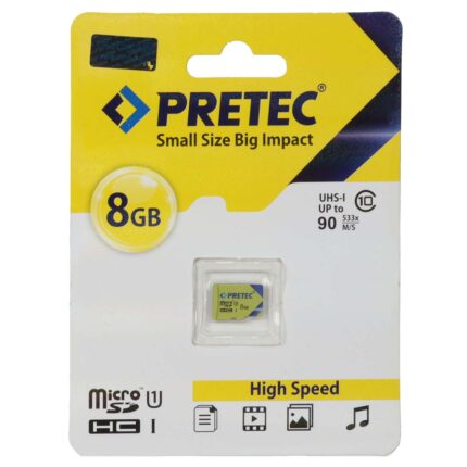 PRETEC microSDHC U1 Class 10 533X -90MB/s-8GB (گارانتی فراگامان)
