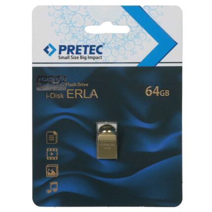 فلش مموری Pretec USB2.0 مدل Erla ظرفیت 64GB - طلایی (گارانتی فراگامان)