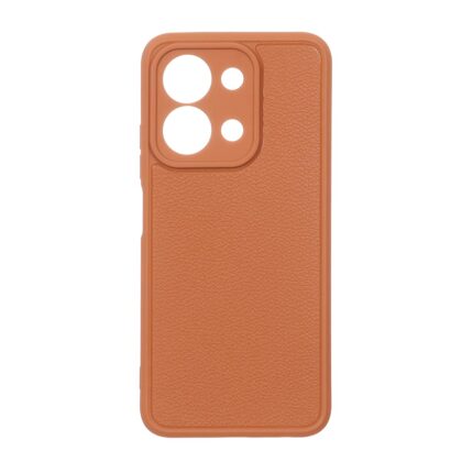 قاب Texture طرح چرم محافظ لنزدار Xiaomi Redmi 15C / Poco C85 - قهوه ای