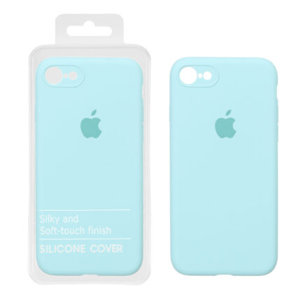 قاب سیلیکونی پاک کنی محافظ لنزدار اورجینال Apple iPhone 7 / iPhone 8 / iPhone SE (2020) - سبزآبی (پک اصلی)