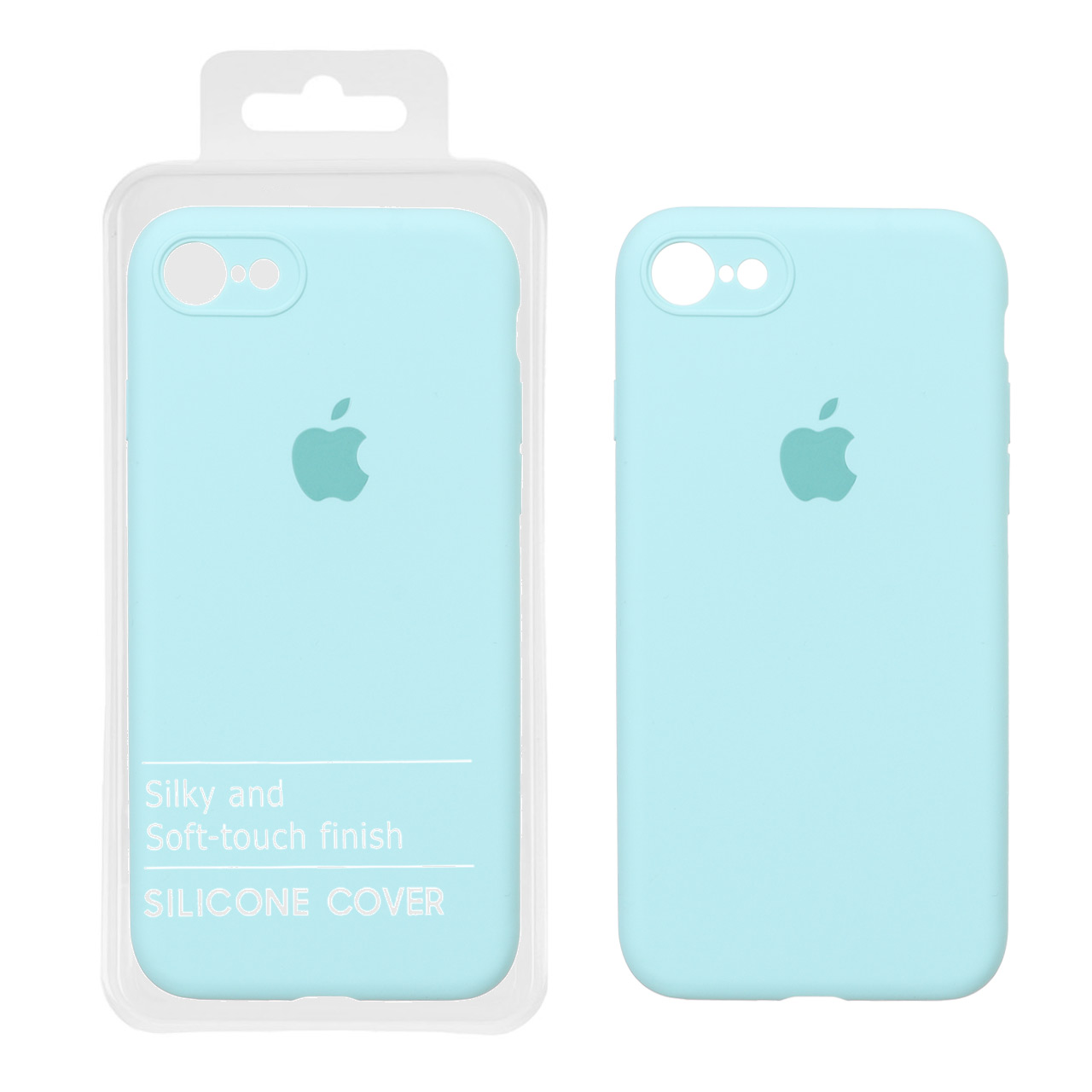 1601268 قاب سیلیکونی پاک کنی محافظ لنزدار اورجینال Apple iPhone 7 / iPhone 8 / iPhone SE (2020) - سبزآبی (پک اصلی) - تصویر 1