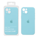 قاب سیلیکونی پاک کنی محافظ لنزدار اورجینال Apple iPhone 13 / iPhone 14 - فیروزه ای (پک اصلی)