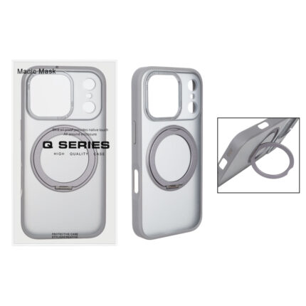 قاب اورجینال Magic Mask استند چرخشی Magsafe مدل Apple iPhone 17 Pro - خاکستری (پک دار)