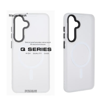 قاب اورجینال Magic Mask مات Magsafe بلک لنز Samsung Galaxy S25 FE - سفید (پک دار)