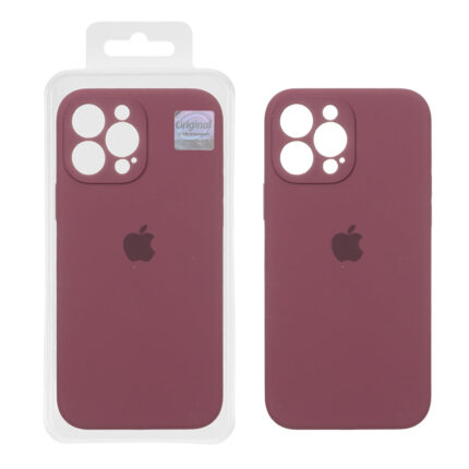 قاب سیلیکونی پاک کنی اورجینال Master Quality مدل Apple iPhone 13 Pro Max - زرشکی (پک دار)