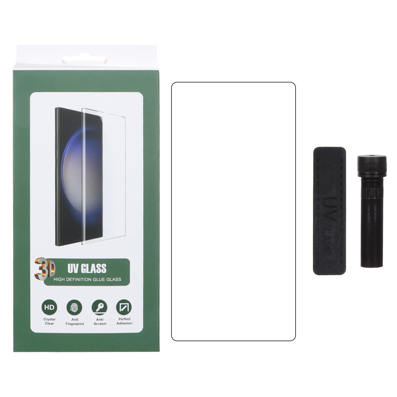 1608584 محافظ صفحه نمایش شیشه ای UV 3D Glass مدل Samsung Galaxy S23 Ultra (پک دار) - تصویر 1