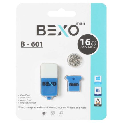 BEXO B-601 USB2.0 Flash Memory-16GB (گارانتی داده پردازی آواتک) آبی کاربنی