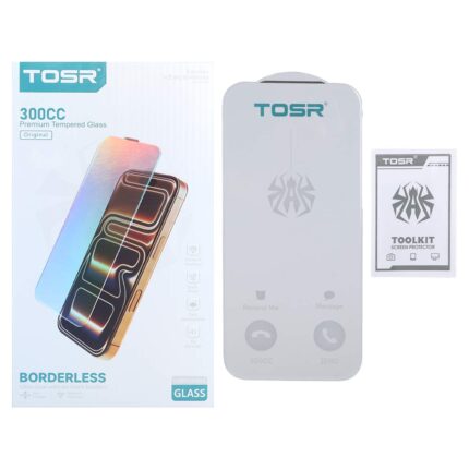 محافظ صفحه نمایش شیشه ای اورجینال TOSR بدون حاشیه Apple iPhone 17 Pro (پک دار)