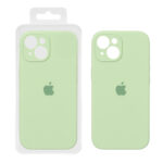 قاب سیلیکونی پاک کنی محافظ لنزدار اورجینال Apple iPhone 15 - سبز روشن (پک اصلی)