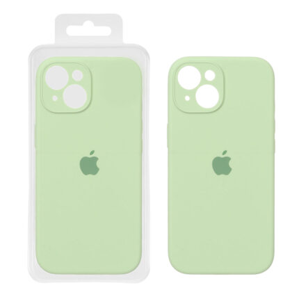 قاب سیلیکونی پاک کنی محافظ لنزدار اورجینال Apple iPhone 15 - سبز روشن (پک اصلی)