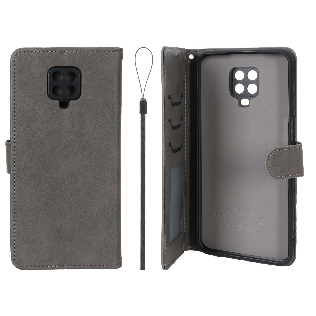 1614176 کیف موبایل مگنتی درجه یک داخل خز MNC Plus مدل Xiaomi Redmi Note 9S / Redmi Note 9 Pro / Redmi Note 9 Pro Max - خاکستری - تصویر 1
