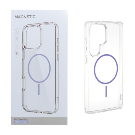 قاب اورجینال Magnetic دور ژله ای MagSafe مدل Samsung Galaxy S25 Ultra - بنفش روشن (پک دار)