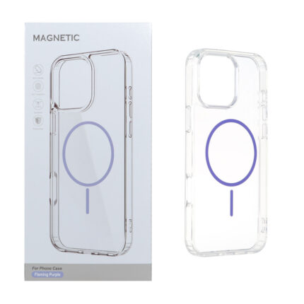 قاب اورجینال Magnetic دور ژله ای MagSafe مدل Apple iPhone 16 Pro Max - بنفش روشن (پک دار)