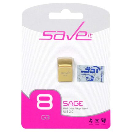 Save it Sage USB2.0 Flash Memory - 8GB طلایی (گارانتی مادام العمر آی تین)