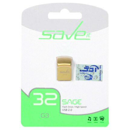 Save it Sage USB2.0 Flash Memory - 32GB طلایی (گارانتی مادام العمر آی تین)