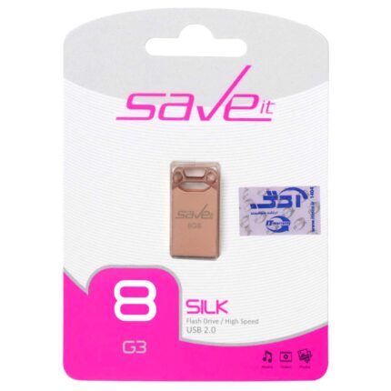 Save it Silk USB2.0 Flash Memory - 8GB رزگلد (گارانتی مادام العمر آی تین)