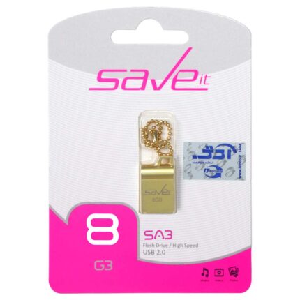 Save it SAB USB2.0 Flash Memory - 8GB طلایی (گارانتی مادام العمر آی تین)