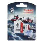 Queen tech Turbo microSDHC & adapter U3 Class 10 667X -100MB/s-128GB سفید قرمز