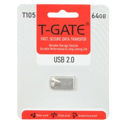 فلش مموری T-GATE USB2.0 مدل T105 ظرفیت 64GB - نقره ای (گارانتی آسان سرویس)