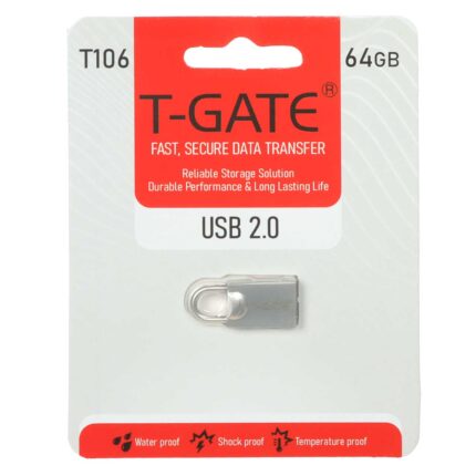 فلش مموری T-GATE USB2.0 مدل T106 ظرفیت 64GB - نقره ای (گارانتی آسان سرویس)