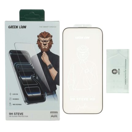محافظ صفحه نمایش شیشه ای اورجینال Green Lion Steve مدل Apple iPhone 17 Air (پک دار)