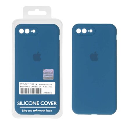 قاب سیلیکونی پاک کنی اورجینال Master Quality مدل Apple iPhone 7 Plus / iPhone 8 Plus - آبی کاربنی (پک دار)