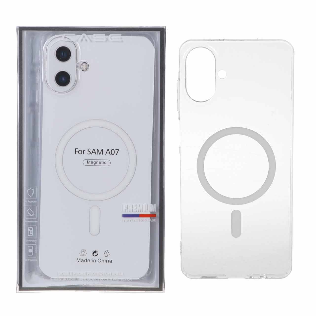 1625296 قاب اورجینال کریستالی MagSafe شفاف Premium مدل Samsung Galaxy A07 (پک دار) - تصویر 1