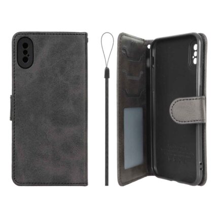 کیف موبایل مگنتی درجه یک داخل خز MNC Plus مدل Apple iPhone X / iPhone XS - مشکی