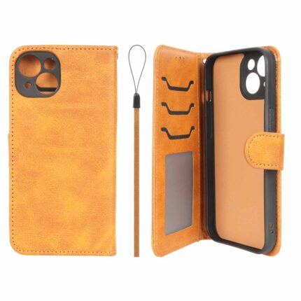 کیف موبایل مگنتی درجه یک داخل خز MNC Plus مدل Apple iPhone 13 / iPhone 14 - عسلی