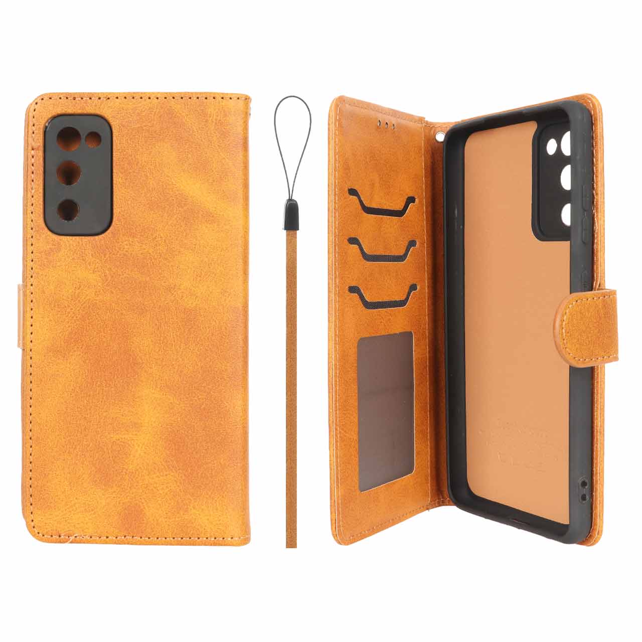 1630752 کیف موبایل مگنتی درجه یک داخل خز MNC Plus مدل Samsung Galaxy S20 FE - عسلی - تصویر 1