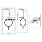 قاب اورجینال Q Series Bracket کریستالی Magsafe لنز استندشو Samsung Galaxy S25 Ultra - خاکستری (پک دار)