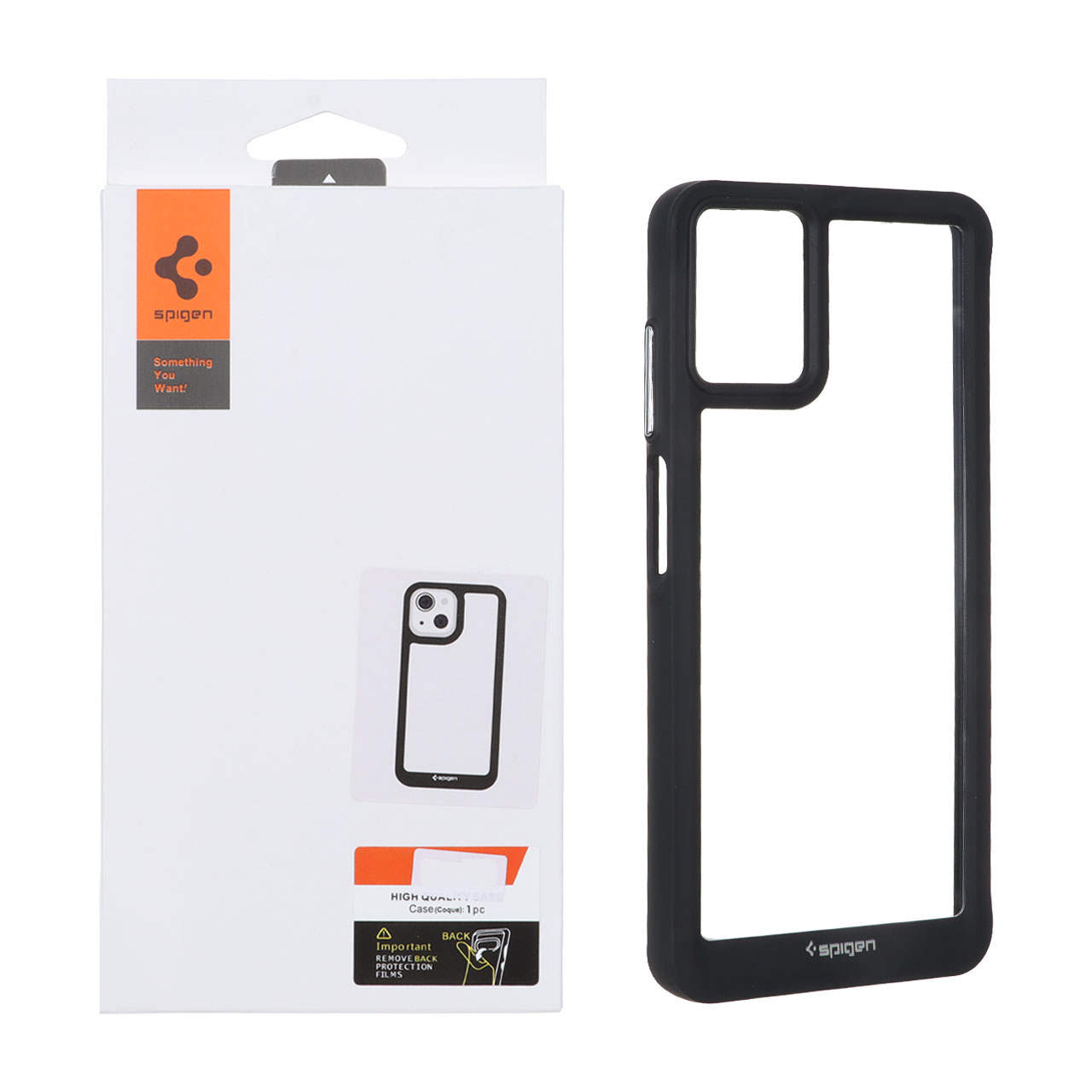 1631502 قاب اورجینال Spigen مدل Samsung Galaxy A07 - شفاف مشکی (پک دار) - تصویر 1