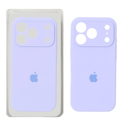 قاب سیلیکونی پاک کنی محافظ لنزدار اورجینال Apple iPhone 17 Pro Max - بنفش روشن (پک دار) - NTC