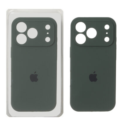 قاب سیلیکونی پاک کنی محافظ لنزدار اورجینال Apple iPhone 17 Pro Max - سبز تیره (پک دار) - NTC