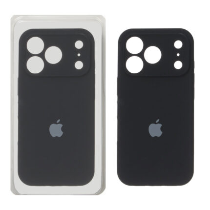 قاب سیلیکونی پاک کنی محافظ لنزدار اورجینال Apple iPhone 17 Pro Max - مشکی (پک دار) - NTC