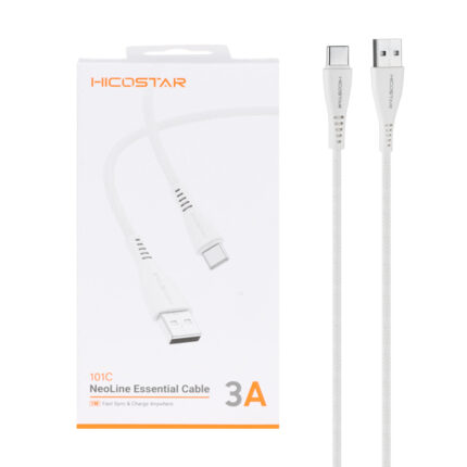 کابل شارژ فست Hicostar Type-C مدل 101C - سفید
