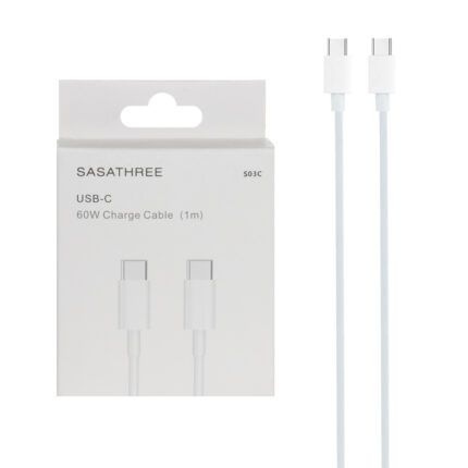 کابل شارژ Sasathree Type-C To Type-C مدل S03C - سفید - SMO