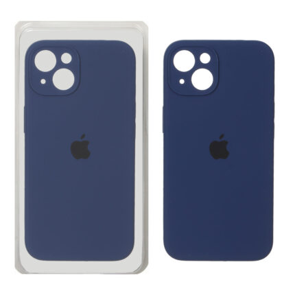 قاب سیلیکونی پاک کنی محافظ لنزدار اورجینال Apple iPhone 13 / iPhone 14 - سرمه ای (پک اصلی)