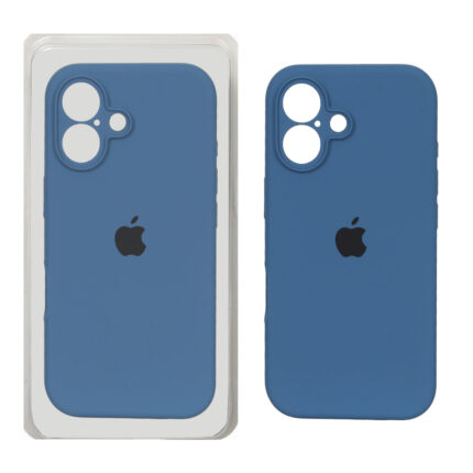 قاب سیلیکونی پاک کنی محافظ لنزدار اورجینال Apple iPhone 16 - آبی اقیانوسی (پک دار) - NTC