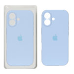 قاب سیلیکونی پاک کنی محافظ لنزدار اورجینال Apple iPhone 17 - آبی کبریتی (پک دار) - NTC
