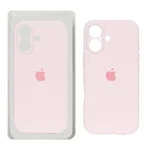 قاب سیلیکونی پاک کنی محافظ لنزدار اورجینال Apple iPhone 17 - صورتی روشن (پک دار) - NTC