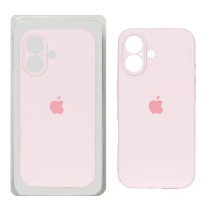 قاب سیلیکونی پاک کنی محافظ لنزدار اورجینال Apple iPhone 17 - صورتی روشن (پک دار) - NTC