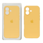 قاب سیلیکونی پاک کنی محافظ لنزدار اورجینال Apple iPhone 17 - خردلی (پک دار) - NTC