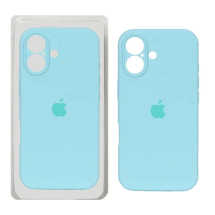 قاب سیلیکونی پاک کنی محافظ لنزدار اورجینال Apple iPhone 17 - سبزآبی (پک دار) - NTC