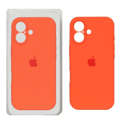 قاب سیلیکونی پاک کنی محافظ لنزدار اورجینال Apple iPhone 17 - نارنجی تیره (پک دار) - NTC